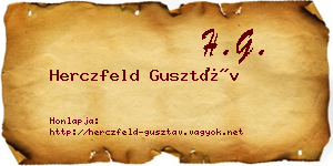 Herczfeld Gusztáv névjegykártya